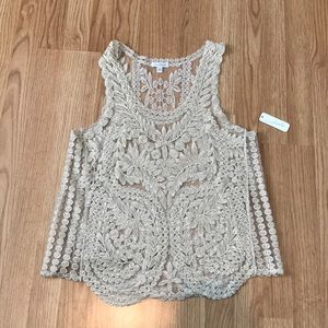 Gold Crochet Tank NEW